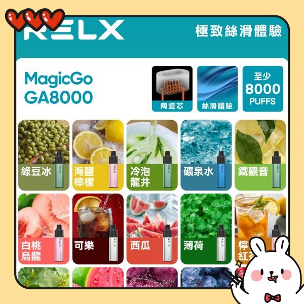 RELX GA 8000口拋棄式電子煙 RELX一次性電子菸 正品現貨  當天可出貨 新日期09/24